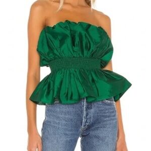 MAJORELLE GREEN RUCHED TOP